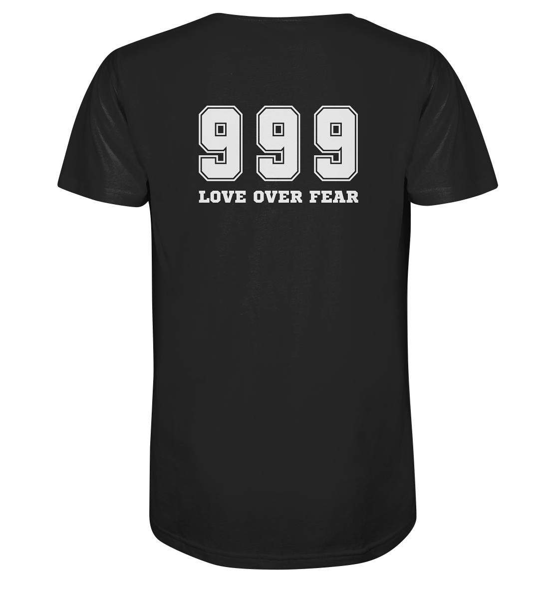 999 Love Over Fear (backprint) | Premium Organic Mens T-Shirt